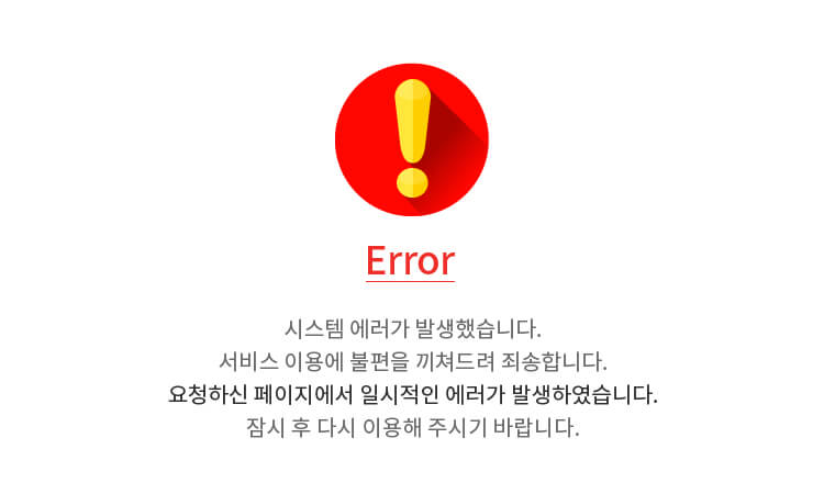시스템에러가 발생했습니다
